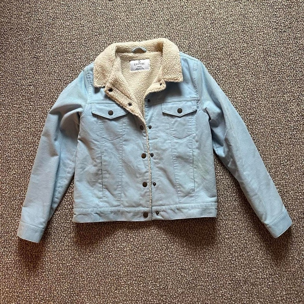 Light blue corduroy sherpa jacket